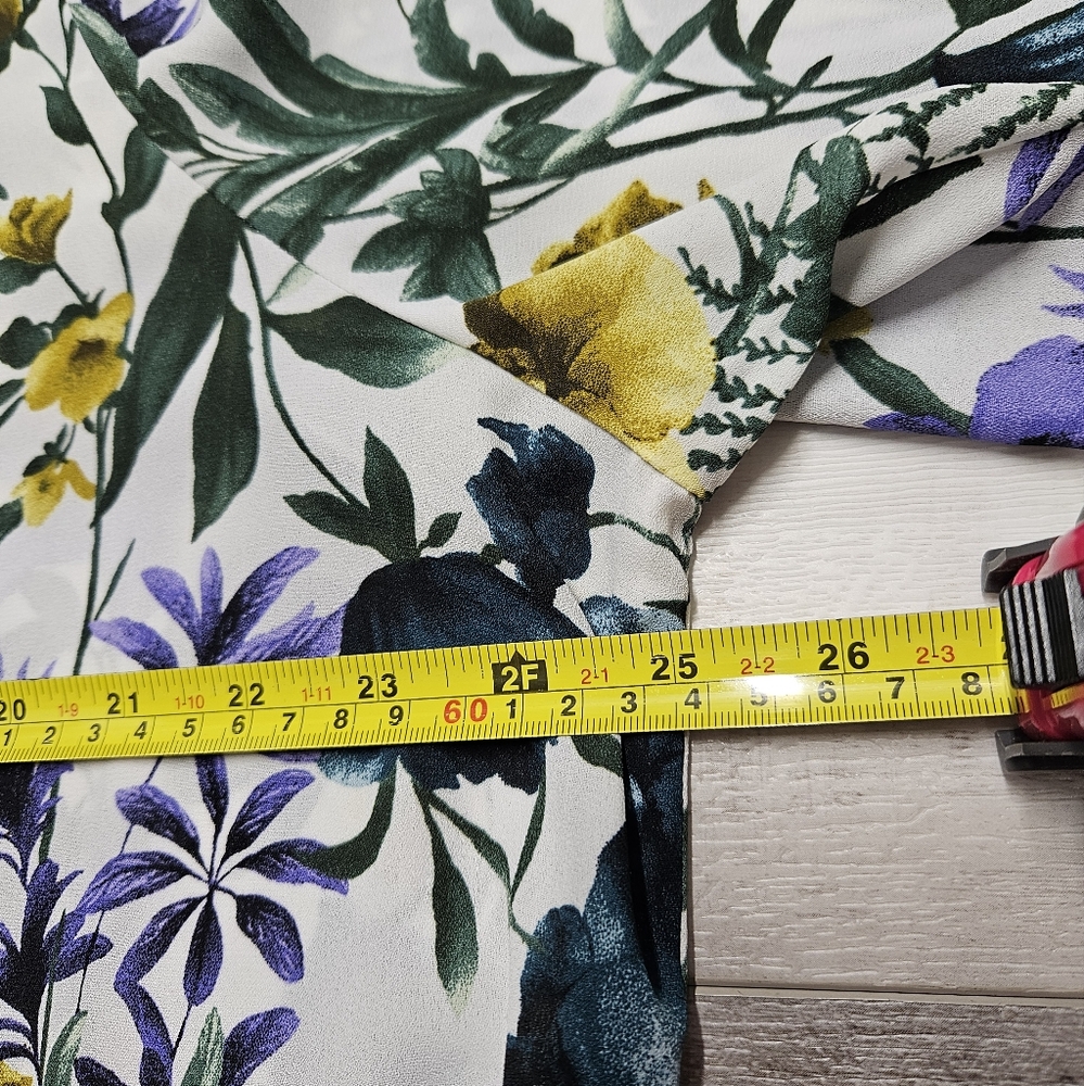 Womens Plus Botanical Floral Top Blouse Size 2X Tiered Sleeve Boho Cottagecore - Picture 5 of 10